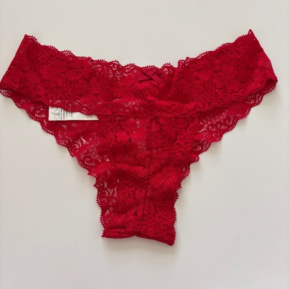 Gilly Hicks Red Lace Down Undies Cheeky Panties - Picture 1 of 3